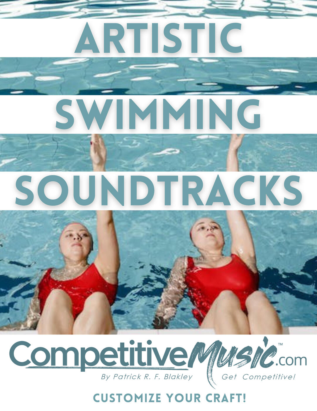 Flyer for competitive music and audio editing for artistic swimming and synchronized swimming.